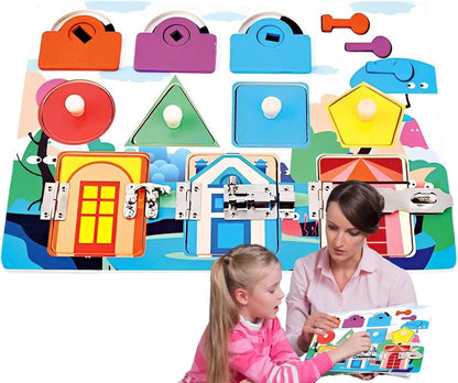 TOSIER Cierres Actividades Madera | Cierres Actividades Madera - Tableros ocupados, Tablero sensorial para niños pequeños, Tablero sensorial Montessori, Tablero