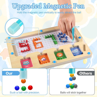 Fidtoy Magnetic Maze Montessori Toy for Toddlers Color Matching Alphabet Learning Board Fine Motor Skills Educational Puzzle Travel Quiet Toy Gift