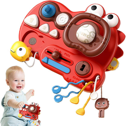 Kids Sensory Board, Dinosaur Children Fidget Board, Educational Early Learning Tools, Fine Motor Skill Development Games for Home, Travel, Kindergarten, and Nursery