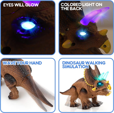 Fidtoy Remote Control Dinosaur Toy for Kids with Lights and Roar