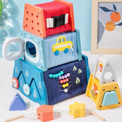 The Style Sutra Nesting Boxes Toy Birthday Gift Stacking Blocks for Kids Children Boys Girls|1 Stacking Toy Set| Wooden & Handcrafted Toys