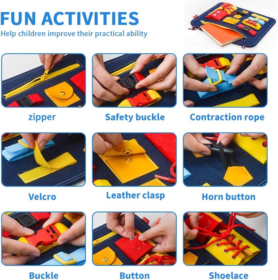 Toddlers Toy Gifts for 4 Year Old Girls Boy, Baby Learning Montessori Toys for Kids Girl Boy Age 4 5 6 Toddler Birthday Present Gift Educational Sensory Busy Board Toy for 4-6 Year Olds Kid Child