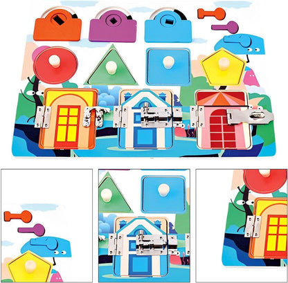 TOSIER Cierres Actividades Madera | Cierres Actividades Madera - Tableros ocupados, Tablero sensorial para niños pequeños, Tablero sensorial Montessori, Tablero