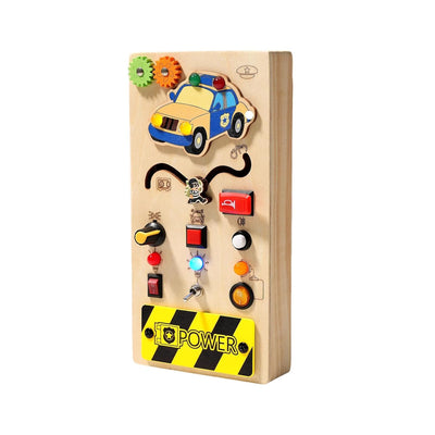 Fidtoy Montessori Tablero Sensorial Ocupado con Interruptor de Luz para Niños Pequeños Tablero de Interruptores LED Juguete Sensorial Habilidades Motoras Finas Aprendizaje Viaje Juguete Tranquilo Regalo Educativo