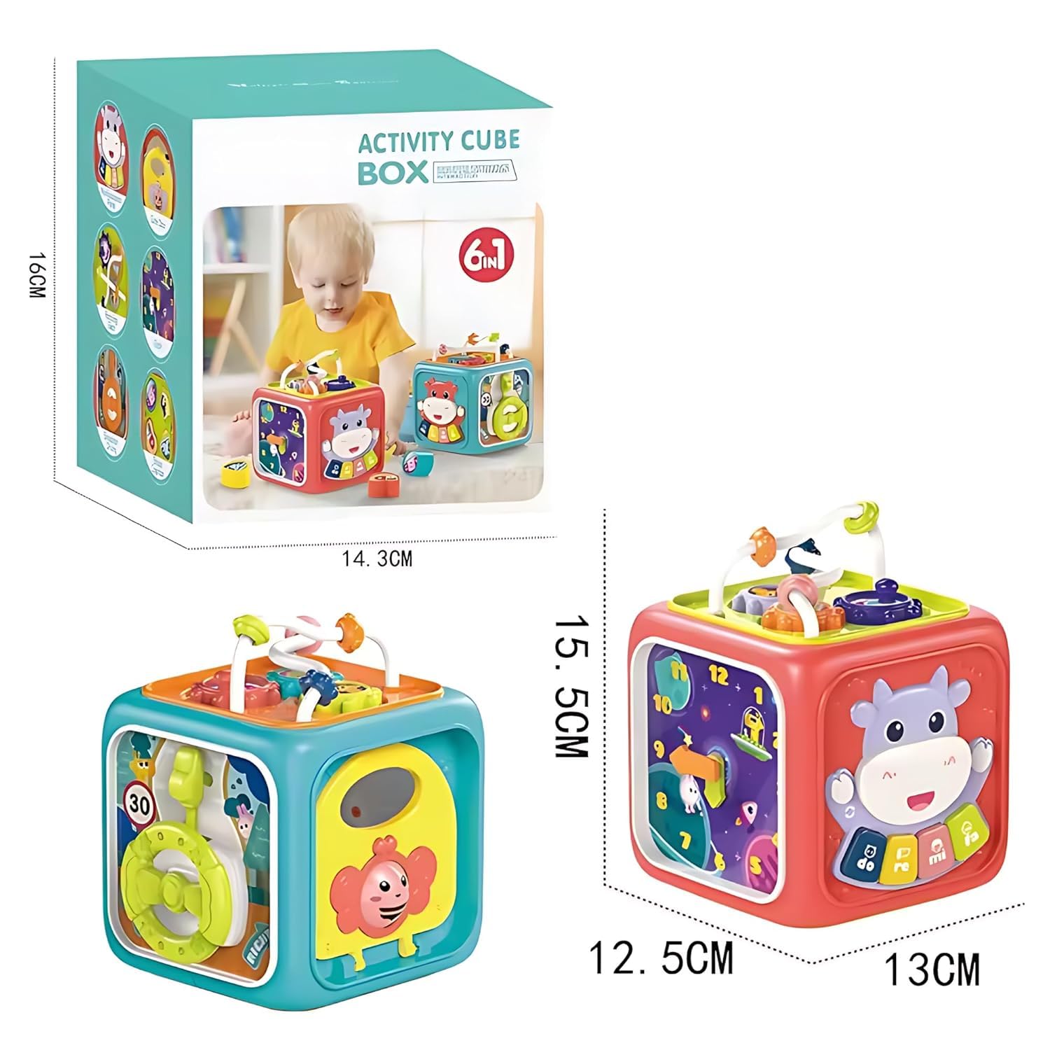 Fidtoy Multifunctional Activity Cube Toy for Toddlers 18M+