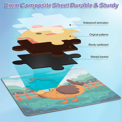 Magnetic Puzzles for Kids Ages 3 4 5 Years Advanced Animal Puzzles 9-12-16 Piece Jigsaw Puzzles for Toddlers Farm Preschool Magnetic Puzzles for Kids Car Trips