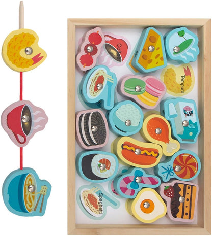 Jeu de Tige magnétique - Jeu de pêche pour Tout-Petits, Jouets de motricité Fine - Ensemble de pêche, Cadeau d'anniversaire, de noël, de pâques, pour garçons et Filles