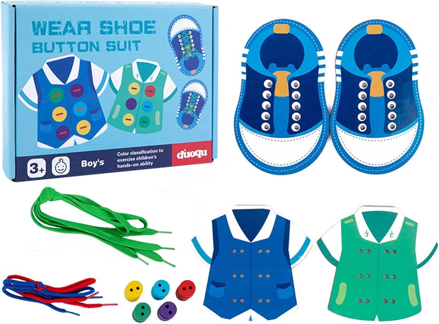 Placa de prática de amarração de cadarço - Brinquedo da prática da amarração da sapata do quebra-cabeça com botões redondos | Tênis ensinando cadarços de gravata aprender a enfiar o