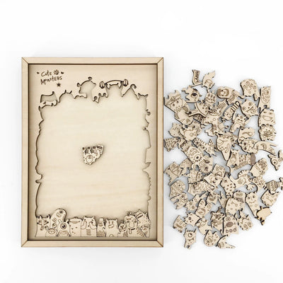 Fidtoy Puzzle en Bois 100 Chats – Casse-Tête en Forme de Chat Créatif et Éducatif pour Enfants et Adultes