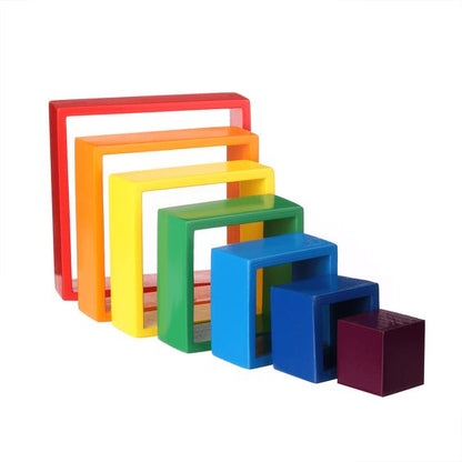 Rainbow Squares Early Toddler Building Blocks