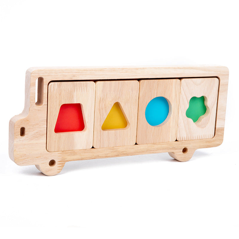 Fidtoy Wooden Shape and Number Learning Board – Montessori Toy for Toddlers 0-3