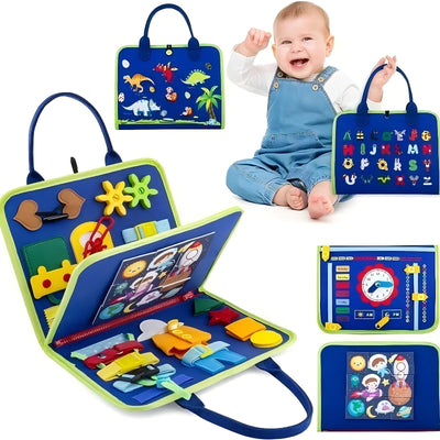 Tableau d'activités 8-en-1 Fidtoy – Jouet d'apprentissage en forme de sac à main pour les tout-petits de 2 ans et plus