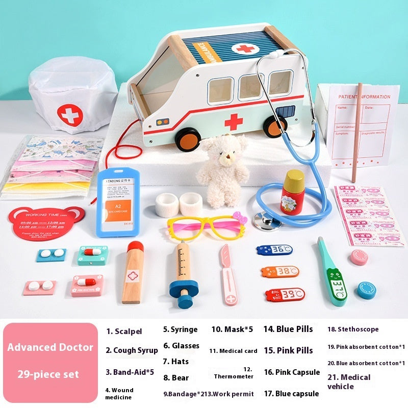 Wooden Children's Simulation Dentist Suit Play House Medical Toys