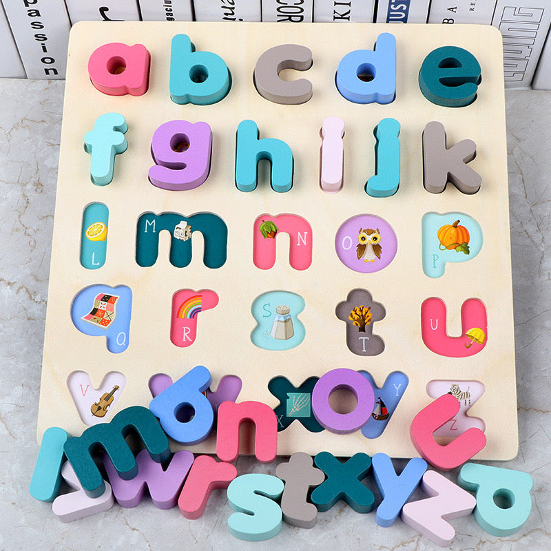 Montessori Wooden Alphabet Board Capital case / Low case - Best alphabet learning toys