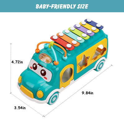 Autobús Clasificador de Formas Musical Fidtoy para Niños Pequeños de 12 Meses en Adelante