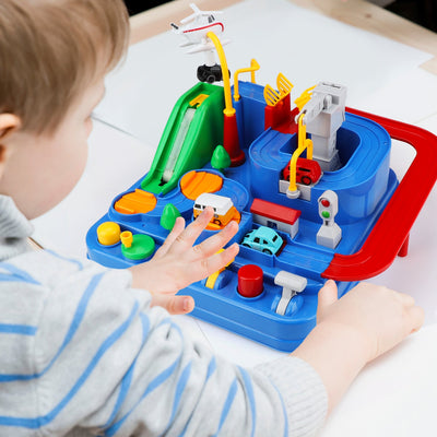 Fidtoy Car Adventure Track Set with 4 Mini Cars for Kids