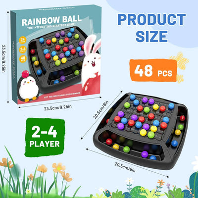 Fidtoy Rainbow Chessboard Ball Game for Kids and Family Play
