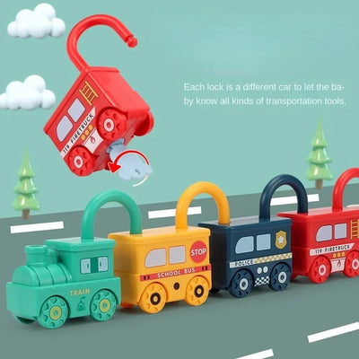 Fidtoy Unlock Train Team – Múltiples Vagones de Tren con Cerraduras para Niños
