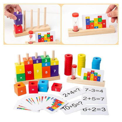 Wooden Math Learning Number Stacking Blocks - 068