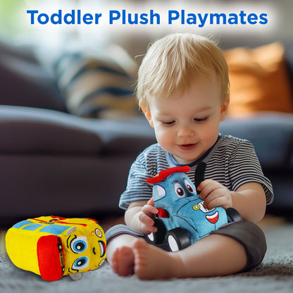 Baby Soft Remote Control Toy Cars, Toddler RC Tractor Truck School Bus