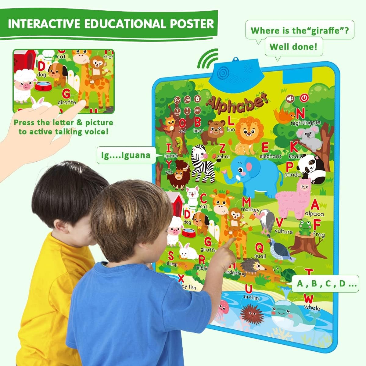 Animal Alphabet Fun Learning Talking Poster - G02