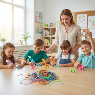 Ensemble de stylo d'impression 3D – Stylo de dessin portable avec écran LED et filament PLA pour enfants et adultes