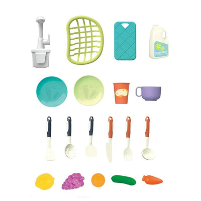 Juego de simulación de lavaplatos y utensilios de cocina - 08K