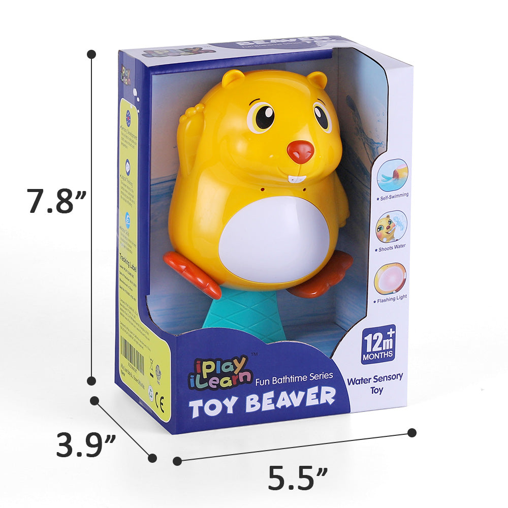 Fidtoy Jouet de Bain Castor avec Jet d'Eau et Lumières