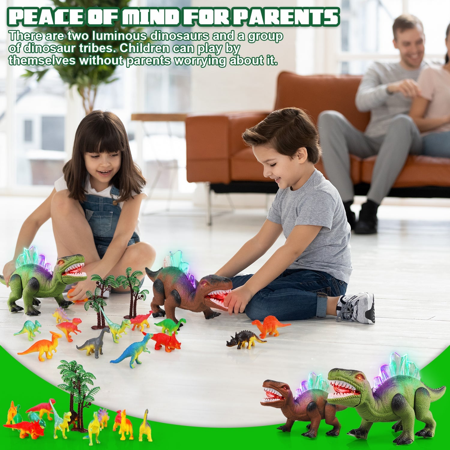 STEAM Life 2 Pack Walking Dinosaur Toys for Kids
