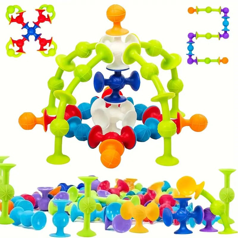 Suction Silicone Cup Sensory Connector Jar 48 pieces