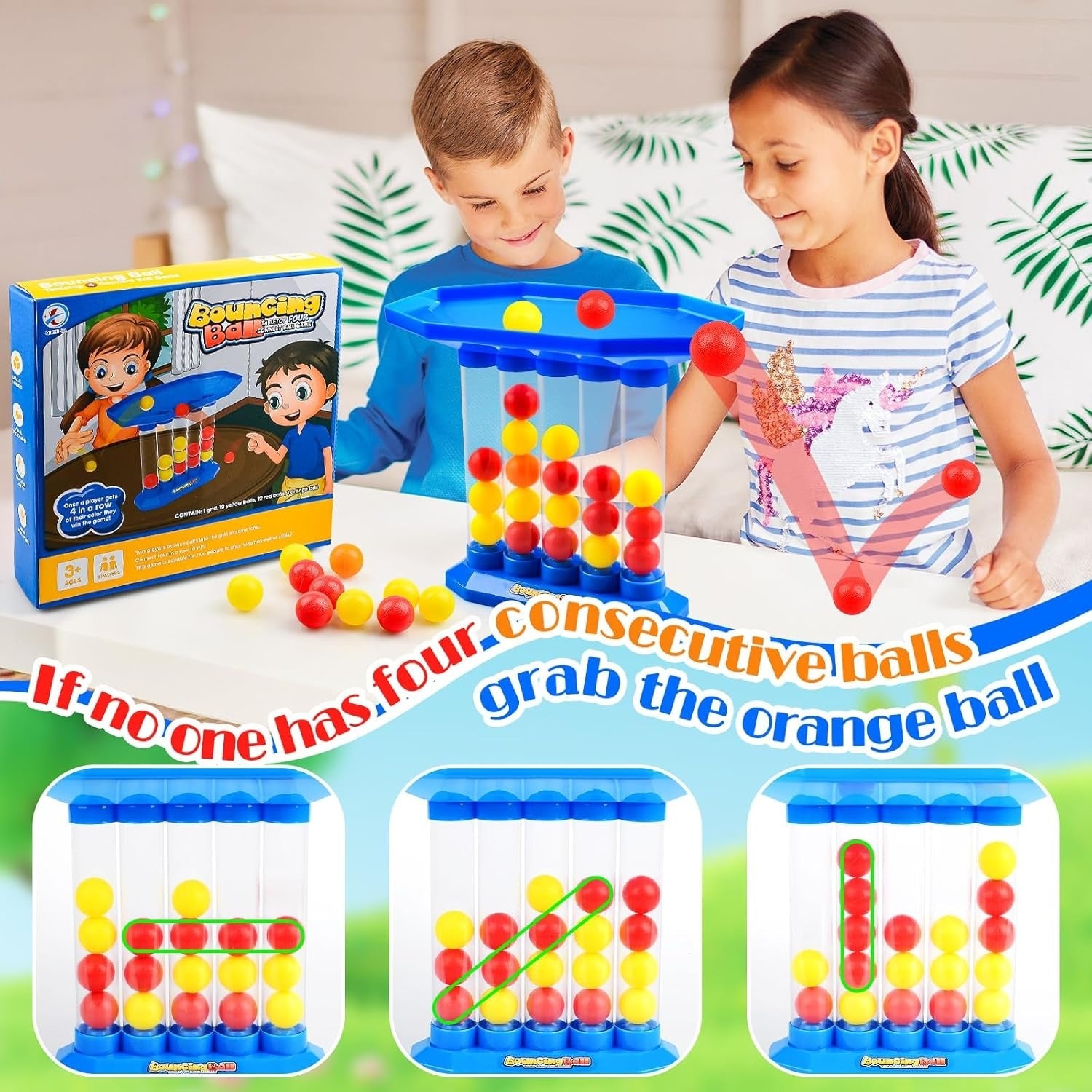 Bouncing Ball Connect Four Tabletop Family Fun - 047