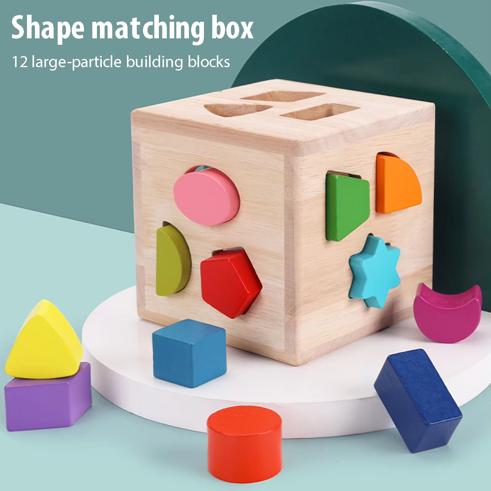 Baby Wooden Geometric Building Blocks