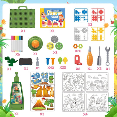 5in1 Projector Painting with Dinosaur Assembling Screw Play Figure - 117