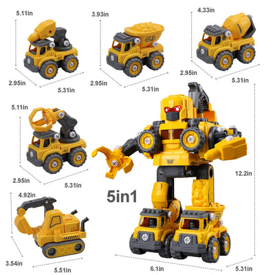 Fidtoy Robot de Construction à Démonter Camion Jouet pour Enfants 3 ans et plus
