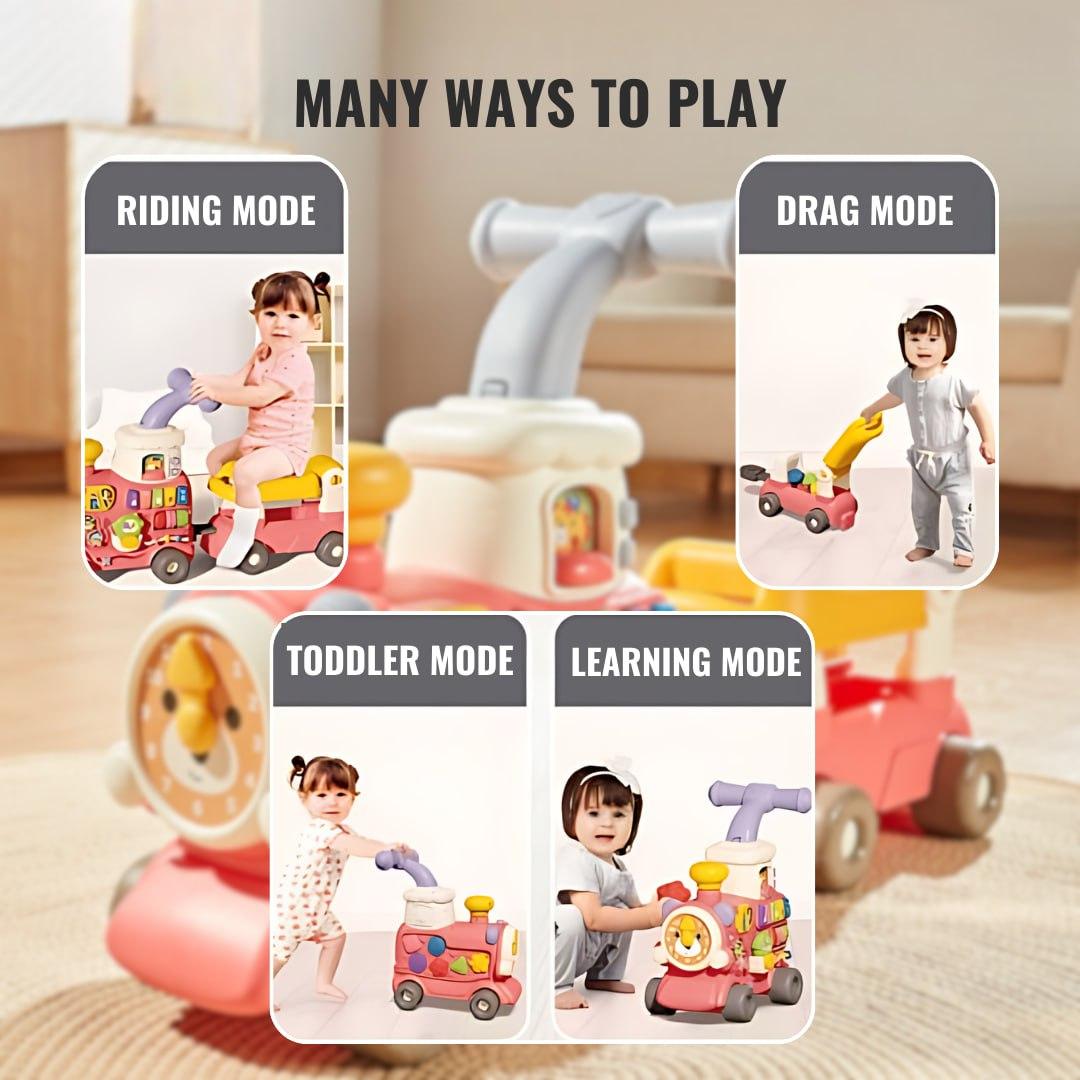 BIBI-INN Walker Train Ages 24 Months+ Musical Multifunctional Ride-On Gift For Kids by WISHLAND