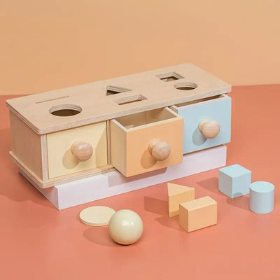 Shape Sorter and Object Permanence Montessori Box - 002