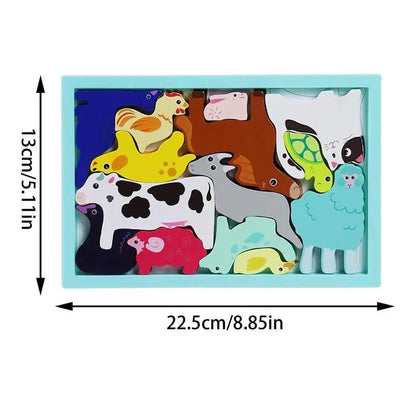 Wooden Logical Challenge Tray Blocks Game - Random Puzzle