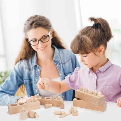 4in1 Montessori Wooden Knobbed Cylinder Socket - 085