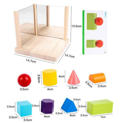 Mirror Wooden 3D Shape Pattern Blocks - 893