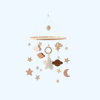Fidtoy Wooden Baby Mobile Montessori-Inspired Sensory Nursery Toy