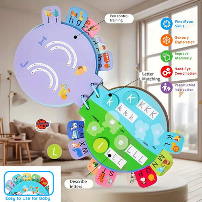 Libro de actividades del alfabeto de Be2BeKidz para niños pequeños de 1 a 3 años | Libro de actividades ABC Montessori para niños | Juguete educativo estilo Babybus para el aprendizaje preescolar y el desarrollo de habilidades motoras finas