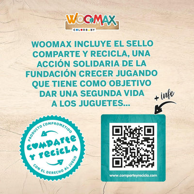 WOOMAX 49358 49358 Wooden Puzzle Geometric Shapes + 24 m Colourful Normal