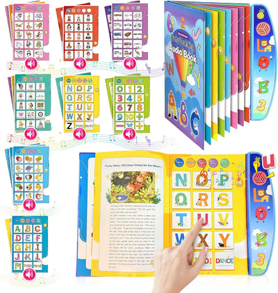 Fidtoy Learning Auditory English Audio Book for Kids Talking Alphabet Number Interactive Learning Toy Ages 2-6