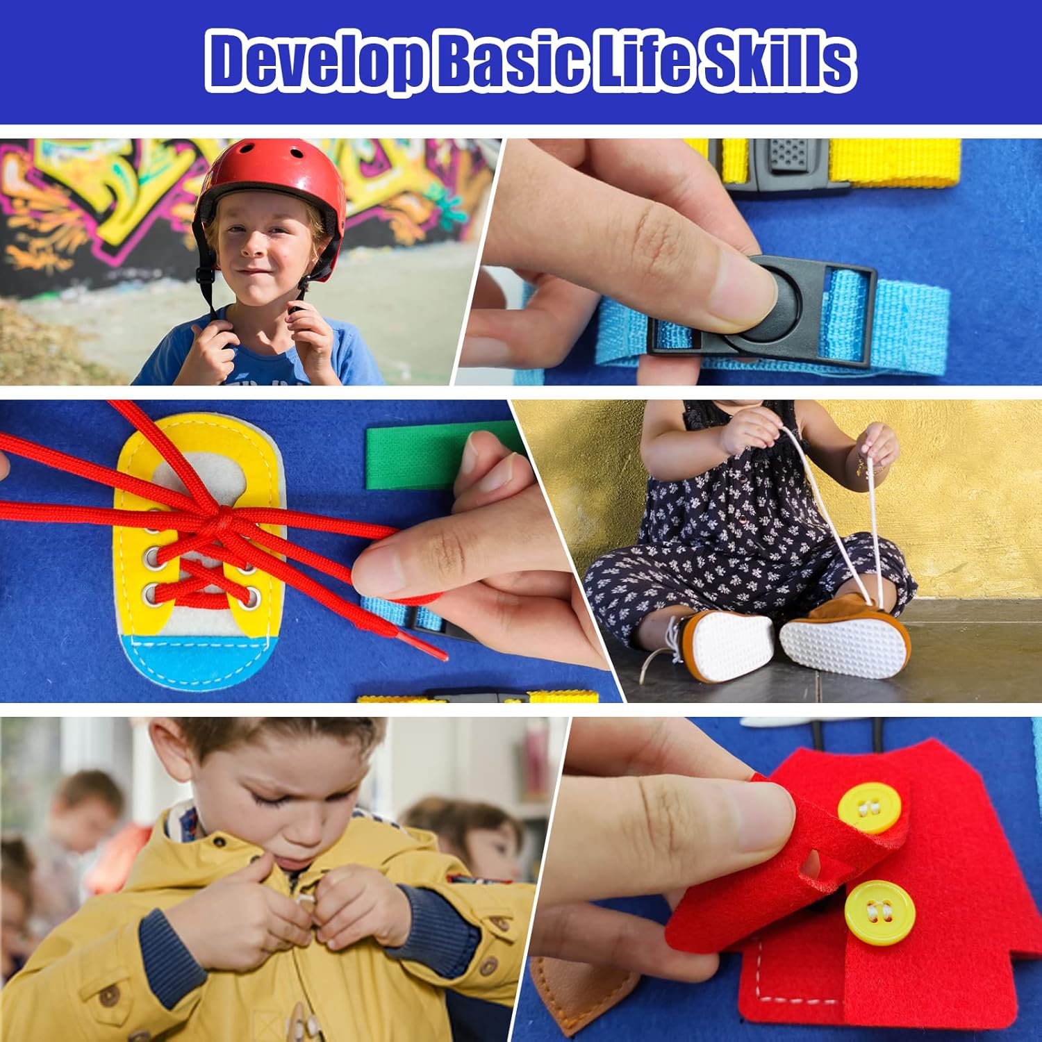 kigod Busy Board for Toddlers,Sensory Activity Board for Preschool Learning Toys Autism Educational Travel Toys, Montessori Educational Toys for Boy and Girl Gift