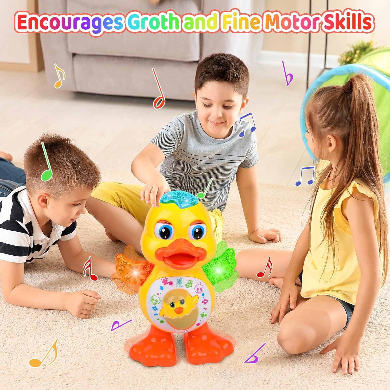 Fidtoy Musical Dancing Duck Toy with Lights and Music – Interactive Moving Duck Toy for Toddlers and Kids