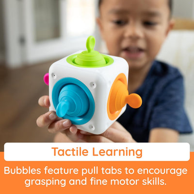 Fat Brain Toys Cubo Inquieto Tugl para Reventar, Atractivo para Niños Pequeños, Niños, Adolescentes, Adultos - Cubo Inquieto de Mano Relajante, 2 Años en Adelante