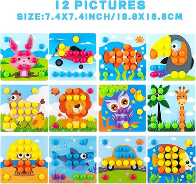 Fidtoy Button Art Toy Set Fine Motor Learning Toy