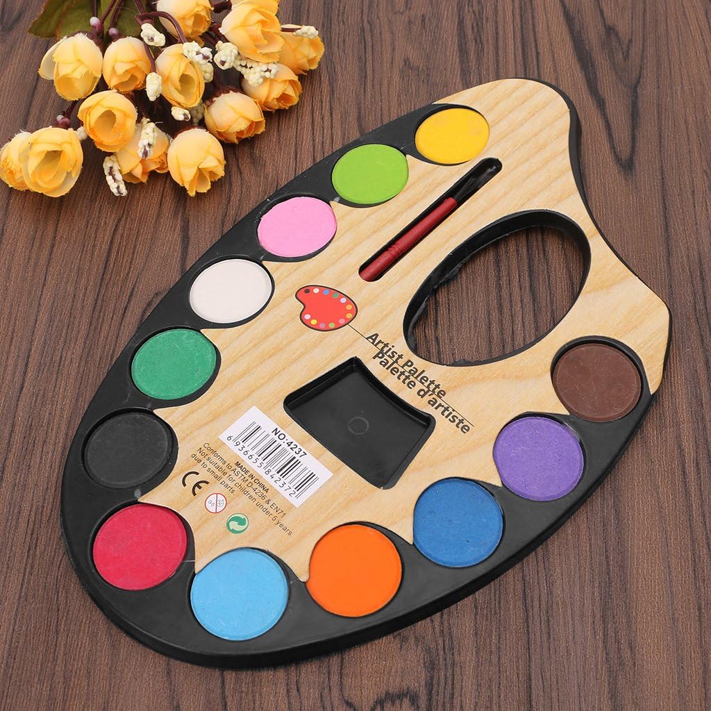 Kit de palette d'artiste en plastique 12 couleurs petite - 240