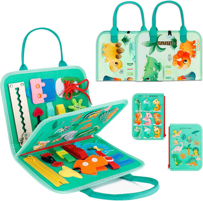 ezdoit Tablero de actividades Montessori Juguete sensorial para niños pequeños Tabla de actividades educativas preescolares Juguete de viaje Regalo para niños y niñas de 3 4 5 años
