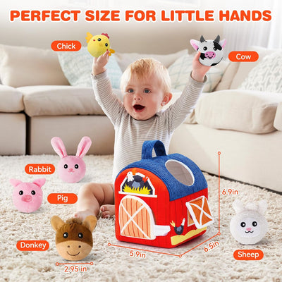 Fidtoy Plush Farm Set Baby Sensory Toy for 6-36 Months